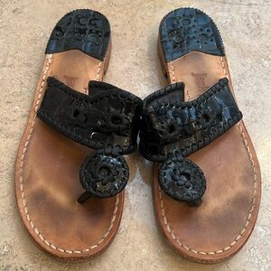 Jack Rogers Black Patent Sandals Size 7